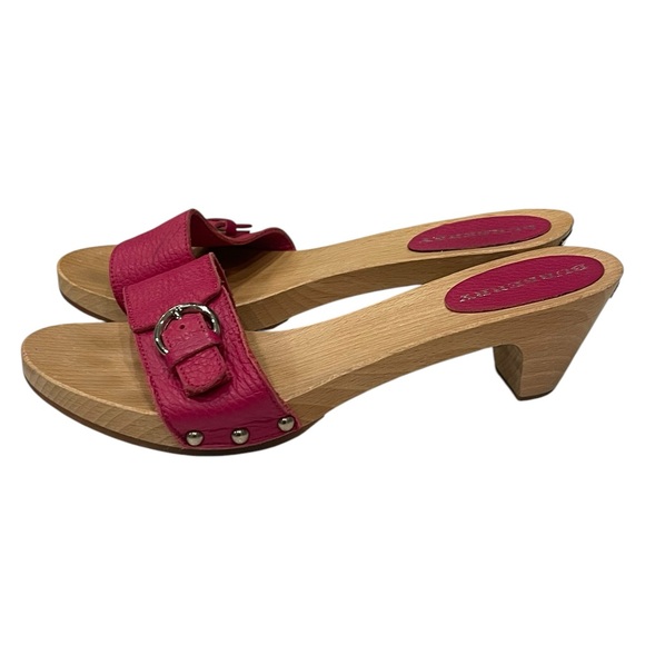 Burberry Pink Pebble Leather Sandal Slipper Slide Sz:36/US:6 - Picture 3 of 9